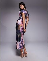 knee length dresses for ladies Airflow Flutter-Sleeve Tiered Maxi Dress with Padded Cups – Eclipse main image 1