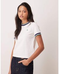Calvin Klein - Monogram Stripe Trim T-shirt - Lyst