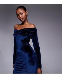 Kaiia - Exclusive Bardot Sweetheart Neckline Long Sleeve Mini Dress - Lyst