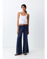 Mango - Teen 100% Cotton Tie Waist Straight Pants - Lyst