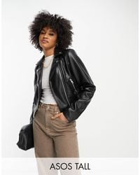 ASOS - Asos Design Tall Ultimate Faux Leather Biker Jacket - Lyst