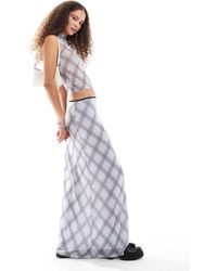 Reclaimed (vintage) - – midikleid aus netzstoff mit karomuster, kombiteil - Lyst