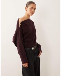 Mango - Wool Mix Asymmetric Jumper With Hardware Detail - Lyst