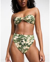 ASOS - – mix and match – bikinihose mit animal- und gänseblümchen-print, hohem beinausschnitt und hohem bund - Lyst