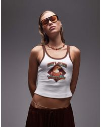 ASOS - Contrast Rib Graphic Tank Top - Lyst
