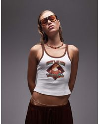 ASOS - Top De Tirantes Con Estampado Gráfico Y Ribetes Acanalados De - Lyst