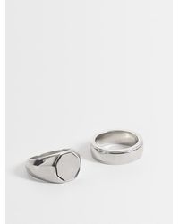 ASOS - Set Van 2 Zegelringen Van Waterbestendig Roestvrij Staal Met Achthoekig Design - Lyst