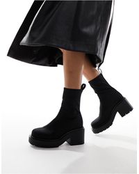 Monki - Pull Up Platform Heeled Ankle Boot - Lyst