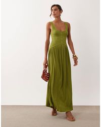 ASOS - Crinkle Button Through Midi Dress - Lyst