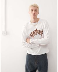 Weekday - Recht T-Shirt Met Lange Mouwen En Grafische Print Op De Voorkant - Lyst
