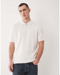 ASOS - Essential Knitted Cotton Blend Zip Polo - Lyst