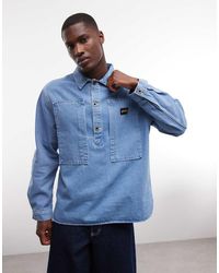 Stan Ray - Denim Overhemd Met Lange Mouwen En Halve Knoopsluiting - Lyst