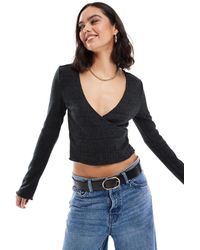 Cotton On - Cotton On Super Soft Ribbed Wrap Top - Lyst