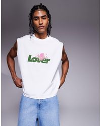 ASOS - Boxy Oversized Tank With Text Graphic - Lyst