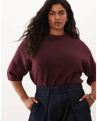 ASOS - Asos Design Curve Crew Neck Knitted T Shirt With Wool Co Ord - Lyst
