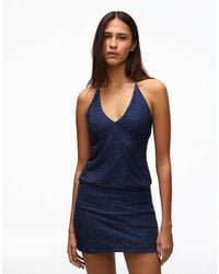 Bershka - Rhinestone Effect Mini Skirt - Lyst