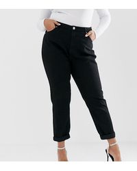 Boohoo Exclusive High Waist Mom Jeans In Black