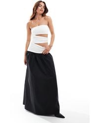 4th & Reckless - Bandeau Cut Out Dropped Waist Maxi Dress - Lyst