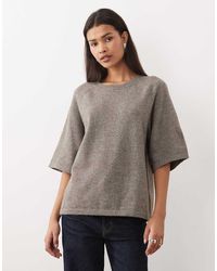 Vila - Short Sleeve Boxy Soft Knitted T-shirt - Lyst