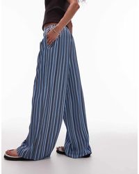 TOPSHOP - Co Ord Satin Tie Waist Wide Leg Trouser - Lyst