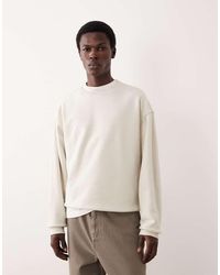 ASOS COLLECTIVE - Felpa Oversize Girocollo Super Pesante Bianco Sporco - Lyst