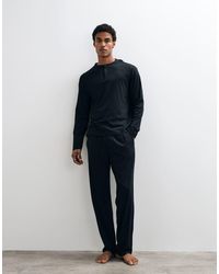 ASOS - Relaxed Pyjama Set With Long Sleeve Henley - Lyst