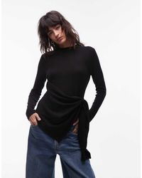 ASOS - Supersoft Cinched Side Top With Draping Detail - Lyst