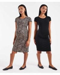 ONLY - Pack De 2 Vestidos De Manga Corta De Y Con Estampado Animal De - Lyst