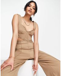 ASOS - Corset Crop Top On Structured Ponte Co-ord - Lyst