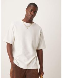ARKET - Camiseta Blanca Extragrande De Tejido Grueso De Punto Liso De Bouclé Suave De - Lyst