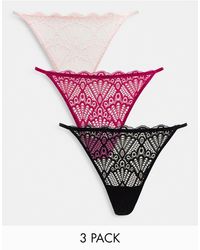 DORINA - Leia 3 Pack Lace String Thong - Lyst