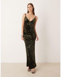 Gina Tricot - Rose Jacquard Velvet Maxi Dress - Lyst