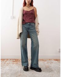 Monki - Imoo Low Waisted Wide Fit Jeans - Lyst