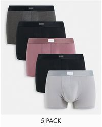 Hollister – 5er-pack unterhosen mit farblich abgestimmten bund und logo-etikett - Mehrfarbig