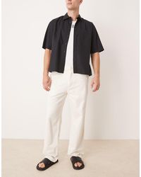 Mango - Rechte Jeans Van Katoen- En Linnenmix - Lyst
