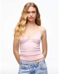 Bershka - Gathered Strappy Top - Lyst