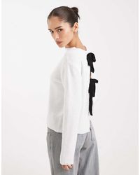 Pieces - Omkeerbaar Gebreid Vest Met Contrasterende Strik Aan De Voorkant - Lyst