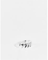 ASOS Band Ring With Bevelled Twisted Edge - Metallic