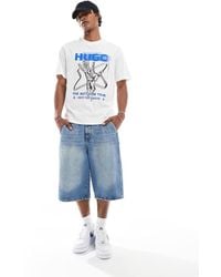 HUGO - Camiseta Blanca Con Estampado Gráfico Nopix De - Lyst