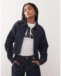 Collusion - Denim Fitted Jacket With Cinch Back - Lyst