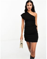 ASOS - One Shoulder Mini Dress With Ruched Side - Lyst