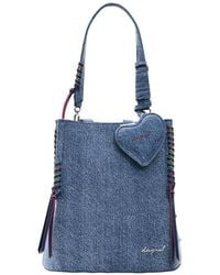 Desigual - Small Denim Heart Backpack - Lyst