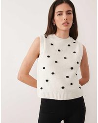 ASOS - Knit Polka Dot Tank Top - Lyst
