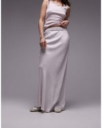 TOPSHOP - Satin Bias Maxi Skirt With Elastic Waist Band - Lyst