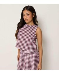 PixieGirl - Petite Cotton Gingham Top - Lyst