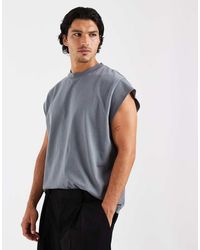 ASOS - Heavyweight Boxy Oversized Tank With Cap Sleeves - Lyst