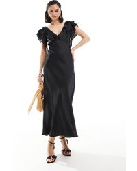 New Look - – midikleid aus satin - Lyst