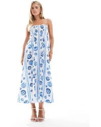 Vero Moda - – midi-trägerkleid mit em muschelmuster - Lyst