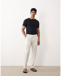 Mango - 100% Linen Pin Stripe Pants - Lyst