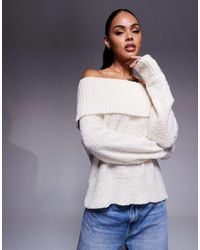 Princess Polly - Jersey Con Escote Bardot Ancho De Bouclé Parkley De -Blanco - Lyst